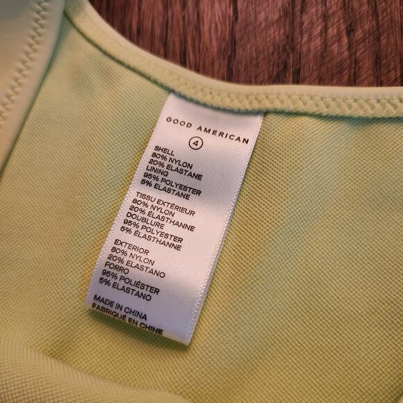 NWT Size 4 (XL) Good American Scuba Hot Shoulder Swim Top Key Lime - Picture 5 of 5